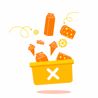 Списание молочной продукции для общепита